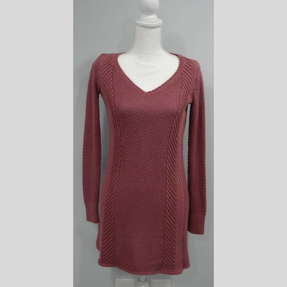 American Eagle Small Mauve Cable Knit Sweater Dress - Picture 1 of 4